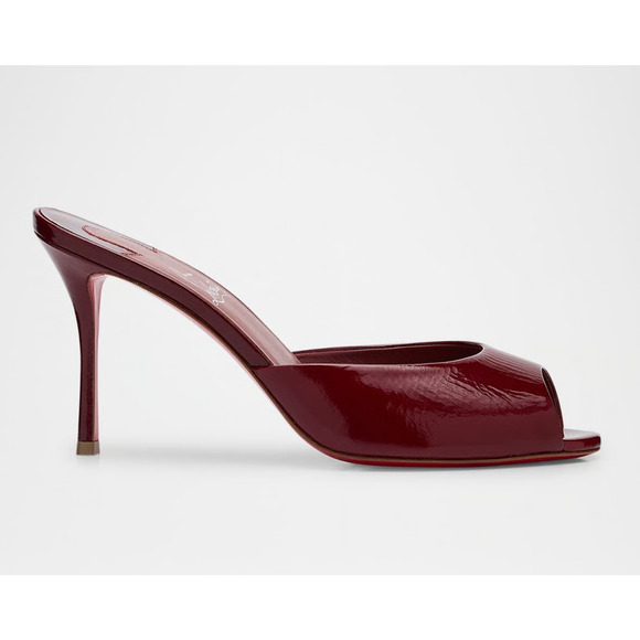 Christian Louboutin Me Dolly 85 Brownie Red Backless Sandal Mule Heel Pump 40 - Picture 1 of 13